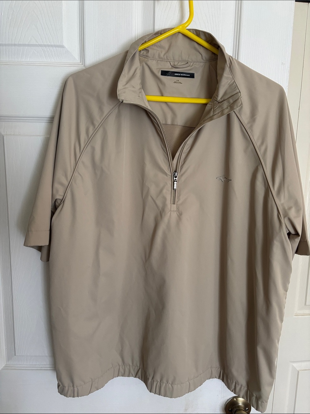 Greg Norman Collection Short-Sleeve Half-Zip Jacket in Taupe